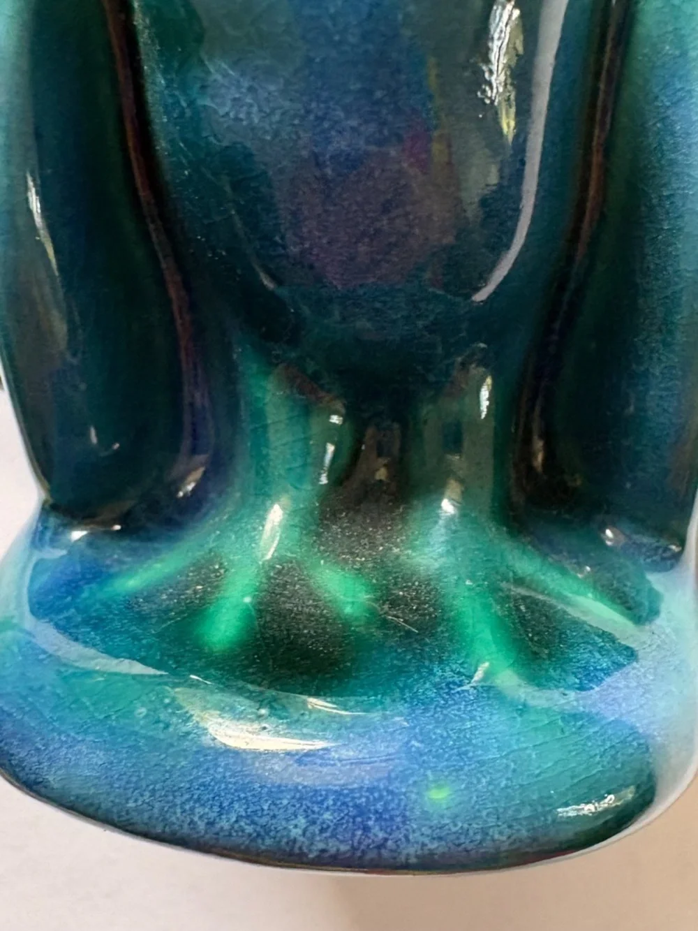 Vintage McCoy Style Peacock Wall Pocket Planter Vase Blue Teal Glaze USA MCMBeau